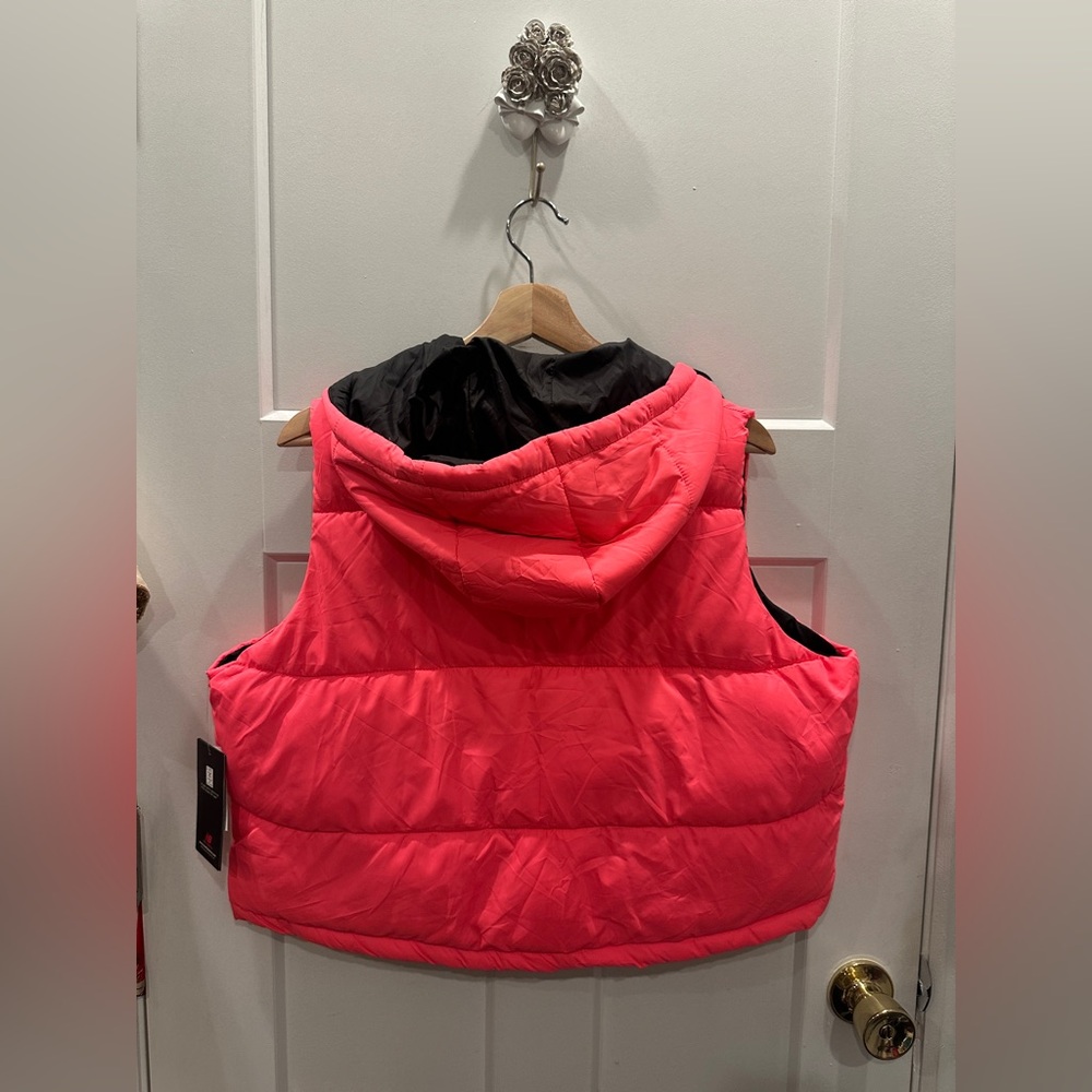 New Balance Pink Hooded Puffer Vest